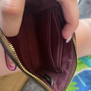 Dark Pink Coach Wristlet